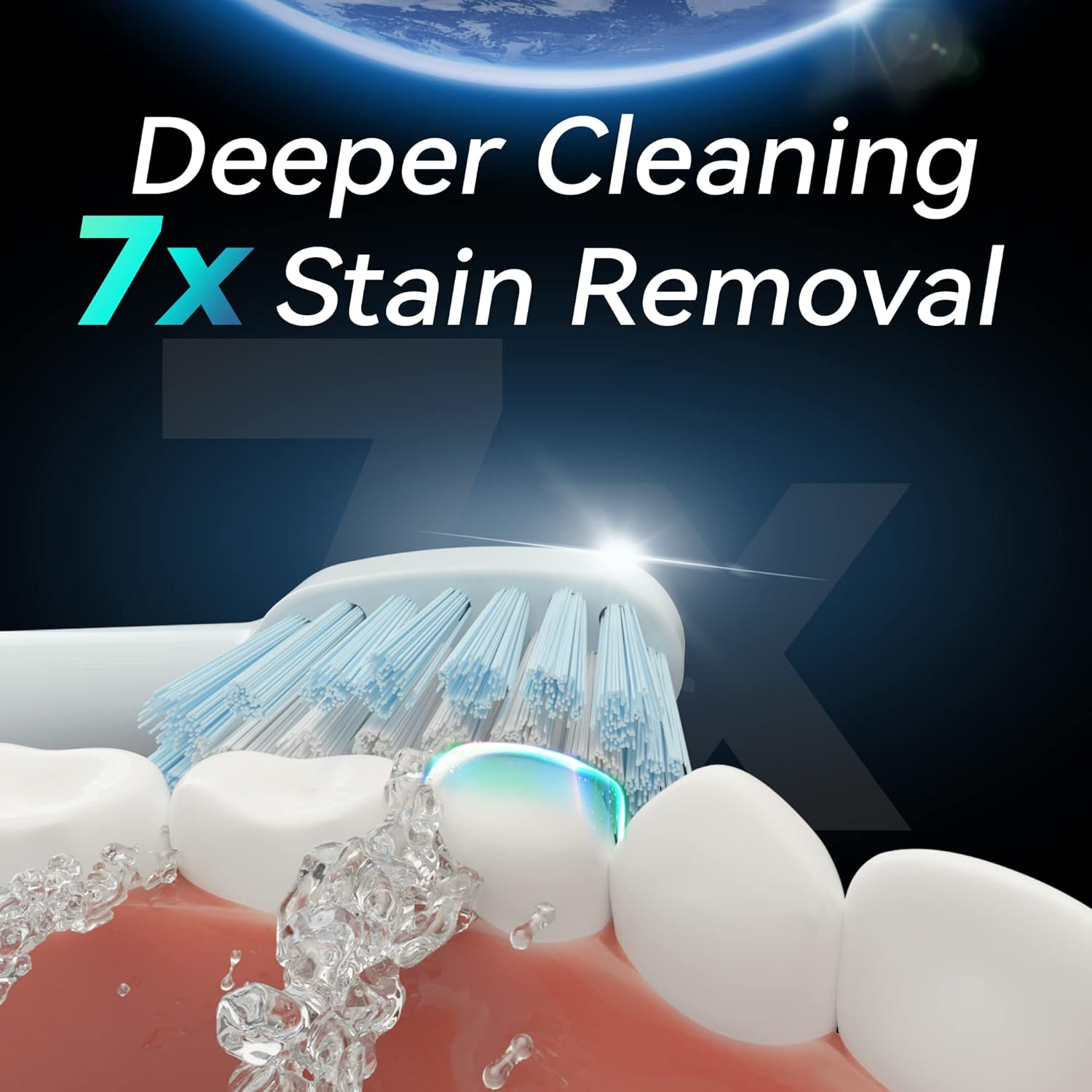 7AM2M Sonic Electric Toothbrush for Adults and Kids- High Power Rechargeable Toothbrushes with 8 Brush Heads,5 Adjustable Modes, Built-In 2-Minute Smart Timer,4 Hours Fast Charge for 30 Days (Blue) image number 1