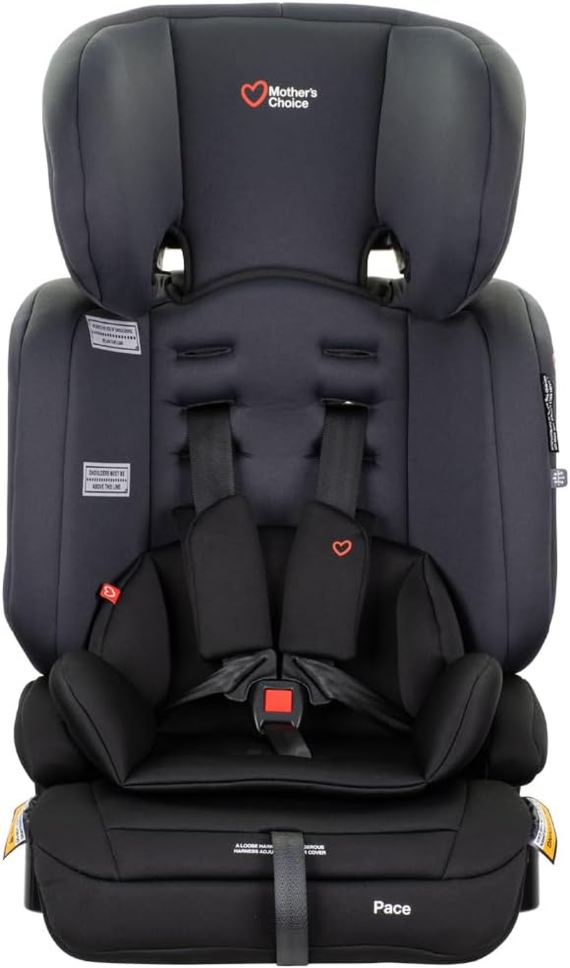 Mother'S Choice Pace Convertible Booster Seat - 6 Months to 8 Years, Adjustable 5-Point Harness to Vehicle Seat Belt, Easy Installation, 3-Across Narrow Design, with Cup Holders and Washable Cover image number 3