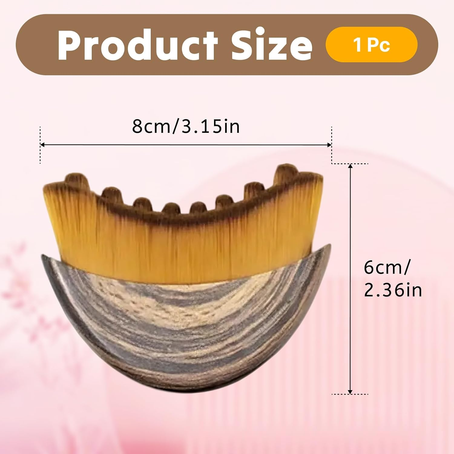 1PC Professional Lymphatic Drainage Face Brush Contoured Dry Brushing Massage Tool for Jawline Sculpting, Puffiness Reduction Glowing Skin Ultra Soft Bristles for Facial Chin Massage image number 5