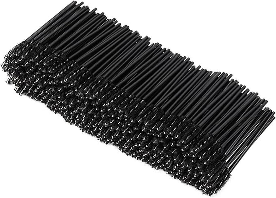 500Pcs Mascara Wands Eyelash Brush Spoolies for Eyebrow Eye Lash Extension (Black-1)
