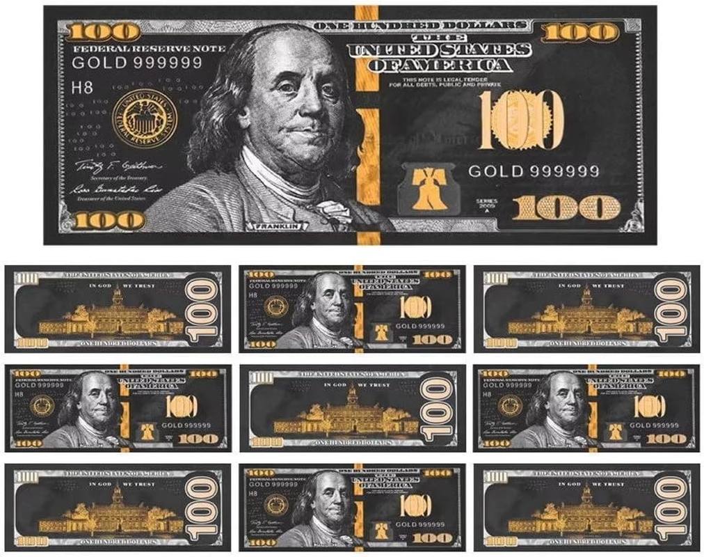 Black Gold Dollar Bills, 100 Gold Bills Bank Note for Collectors, 10Pc-100 Black Gold - 10Pc 1000 image number 3