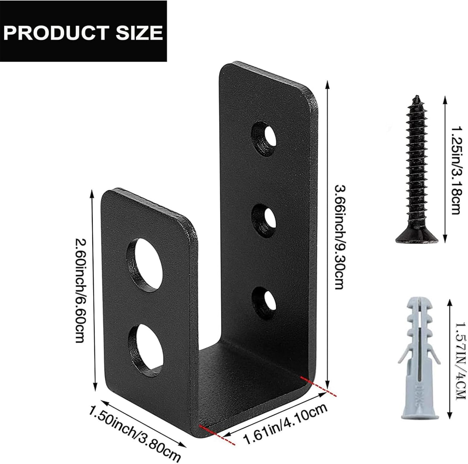 2X4 Door Barricade Brackets Security Bar U Bracket Heavy Duty Devices Night Lock Door Barricade Door Reinforcement for Tool Hanger/Shed/Garage/Gate (2) image number 3