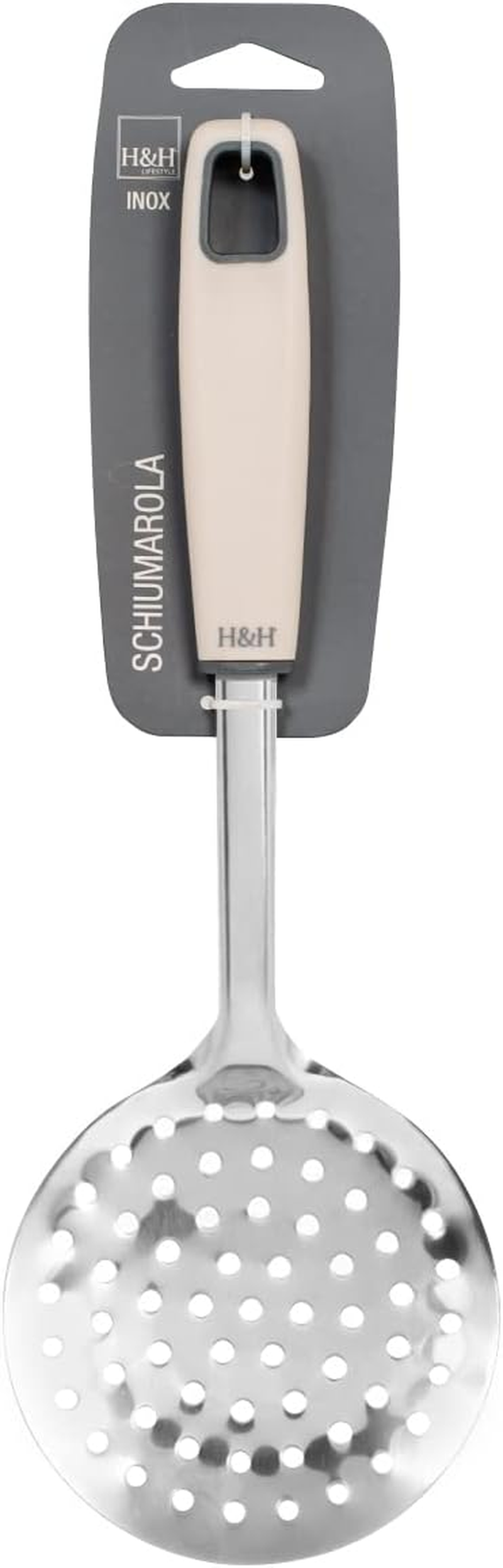 H&H 9783402 Bicolor Stainless Steel Skimmer 32 Cm, Grey image number 1