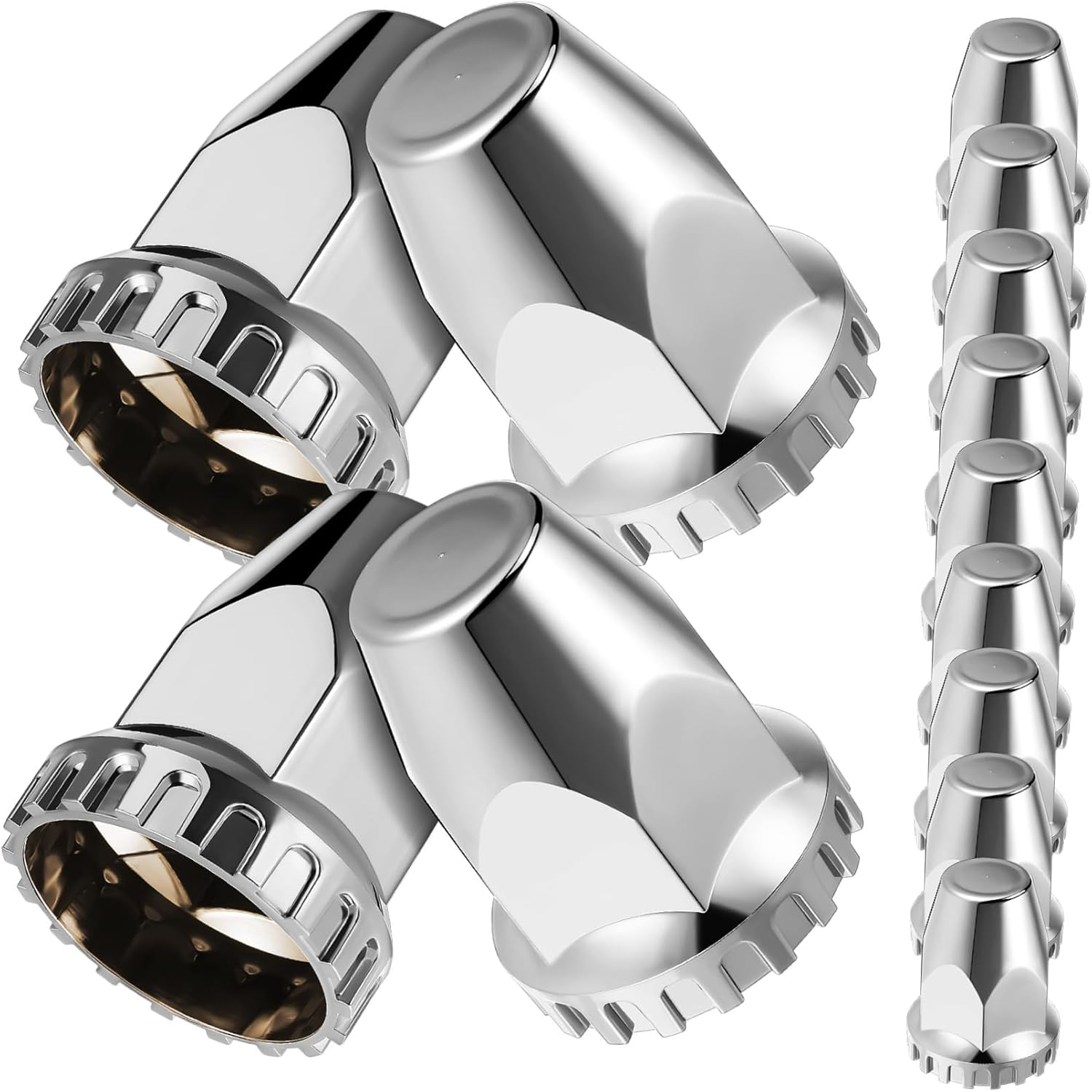 Anneome 20Pcs Semi Truck Lug Nut Covers Plastic Chrome Lug Nut Caps Trailer Car Accessories image number 4