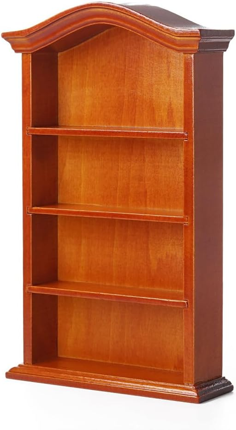 Odoria 1/12 Scale Miniature Shelf Mini Bookshelf Bookcase Miniatures Dollhouse Furniture Accessories Dolls House Accessory, Brown image number 2
