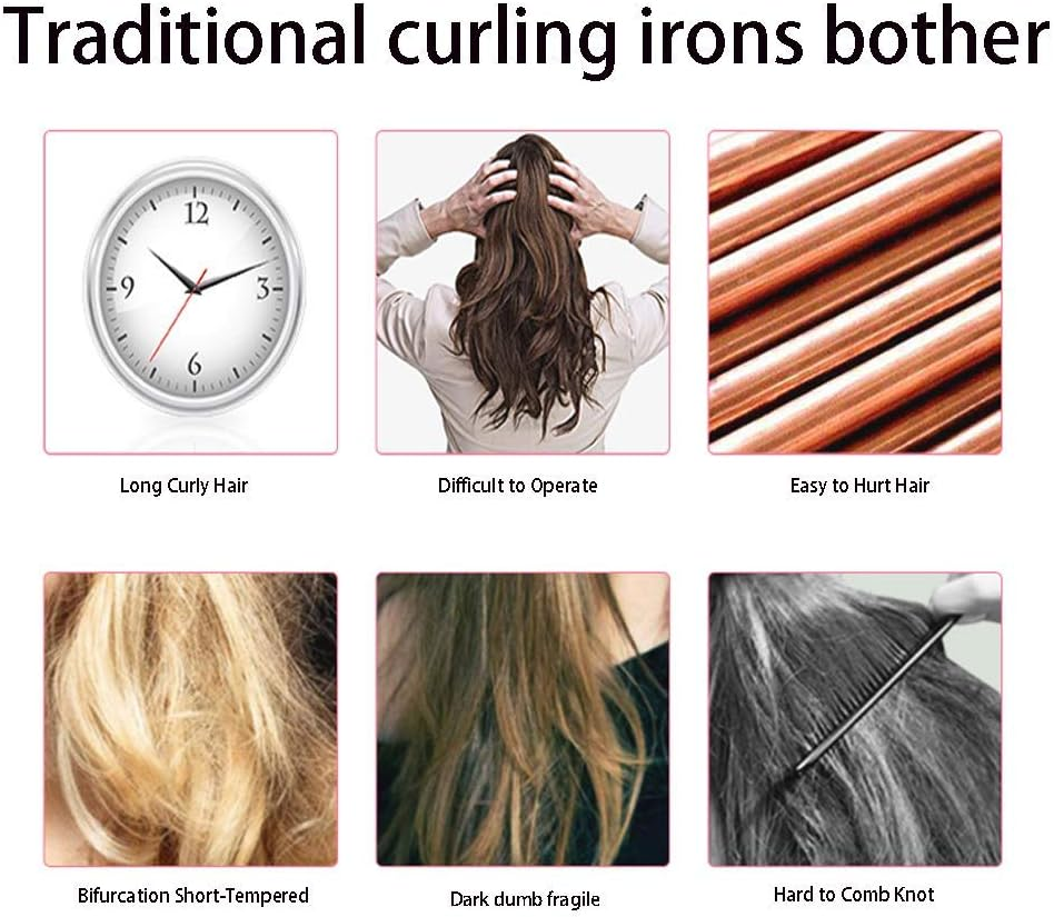 Elikliv Wireless Hair Curler Automatic Curling Iron Ceramic Rotating Cordless USB Rechargeable Timer LCD Digital Hair Curler Irons image number 3