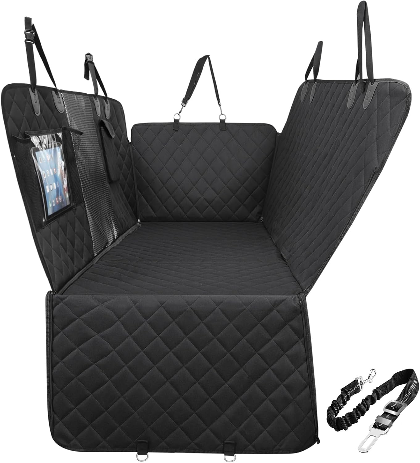 Gimars Extra Large 5 in 1 Dog Car Seat Cover for Back Seat Sturdy Zippers 600D Waterproof, 6 Layers Heavy Duty Scratchproof Pets Dog Seat Cover Nonslip for Cars Trucks SUV image number 5
