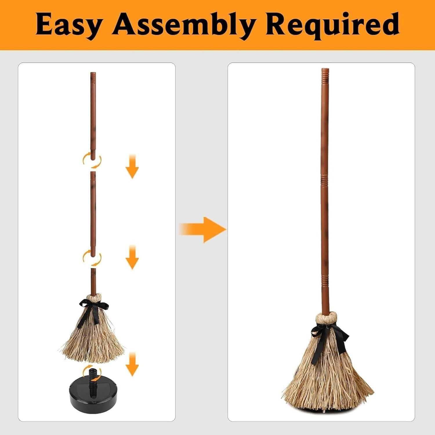 Floating Witch'S Broom, Animated Witches Moving Broomsticks Scary Decorations, Spooky Sounds Dancing Broom for Indoor Party Homefloor Decor Masquerade Decoration image number 3