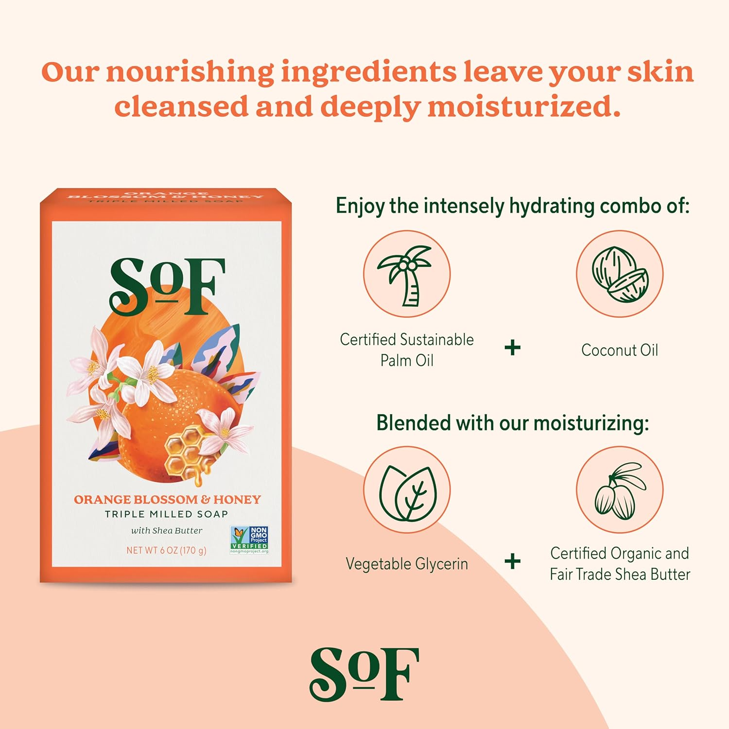 South of France Bar Soap - Orange Blossom Honey - Natural Body Care - 6 Oz (Pack of 4) image number 5