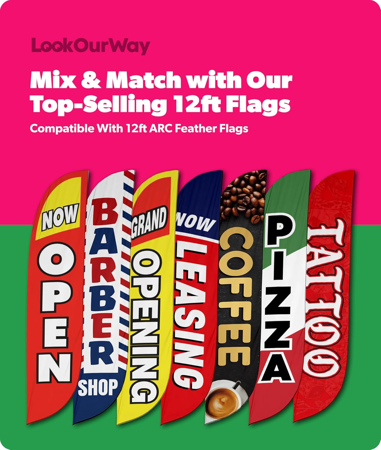 Lookourway Car Wash Feather Flag, 12-Feet image number 2