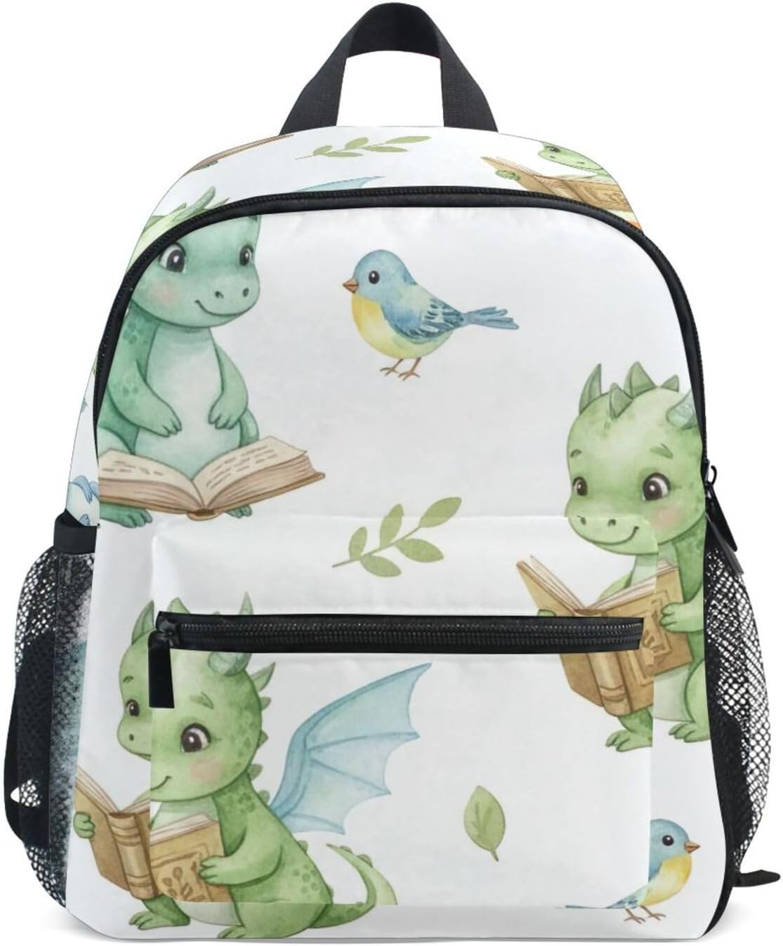 RPLIFE Cute Dragon White Toddler Girl Backpack with Name Tag, 3-8 Years, image number 2