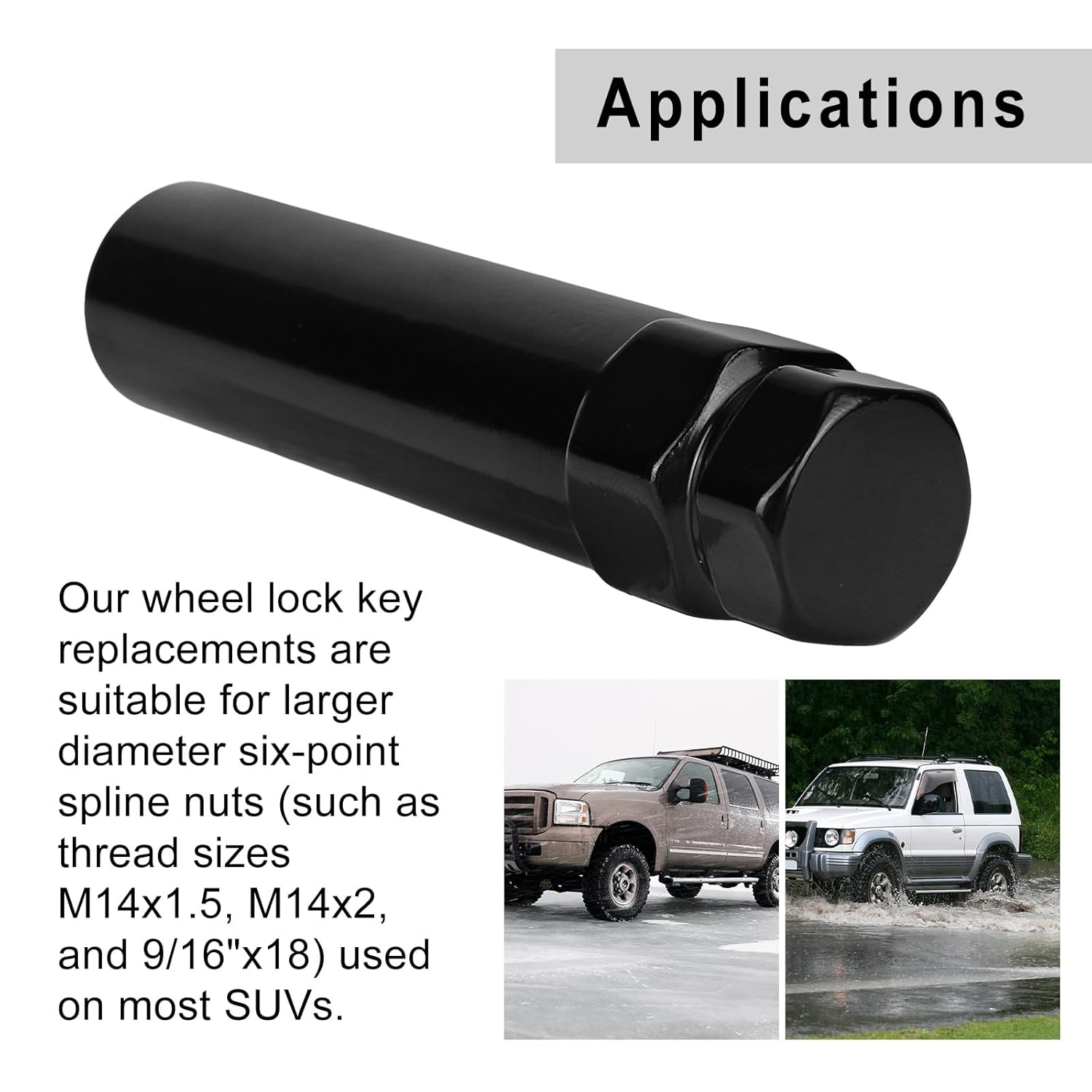 6 Spline Lug Nut Key, 35CR Wheel Lock Key Fuel Wheel Locking Replacement for Install and Detach Aftermarket Lug Nuts image number 1