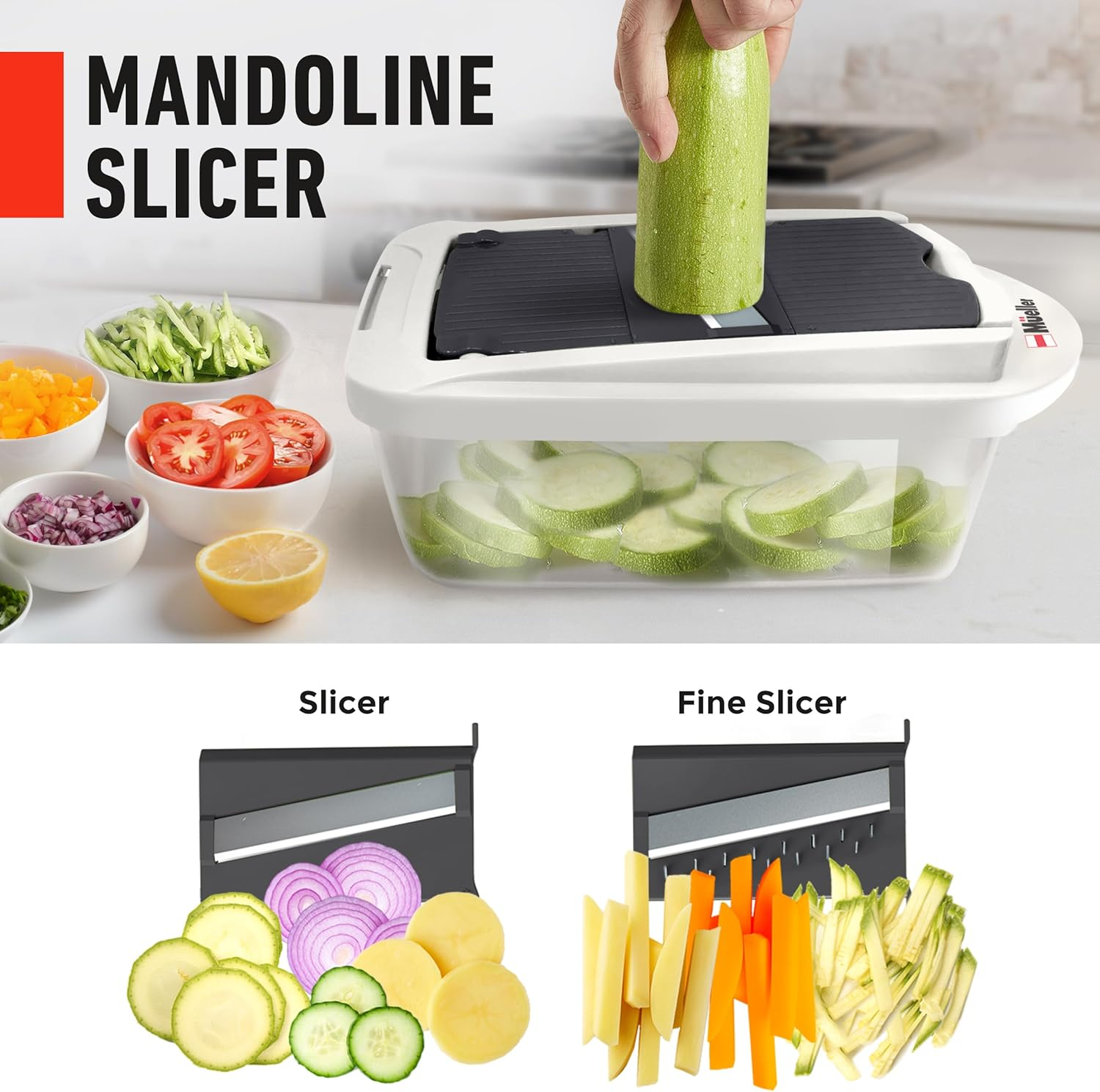 Pro-Series Onion Chopper, Slicer, Vegetable Chopper, Cutter, Dicer, Spiralizer Vegetable Slicer with Container and 8 Blades