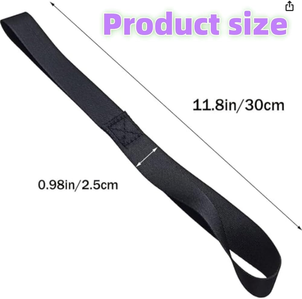 FUNNTY 6 Article Black Soft Loop Tie down Straps - Loops for Securing ATV, UTV, Motorcycles, Scooters, Dirt Bikes, Lawn & Garden Equipment Black Soft Loops image number 1