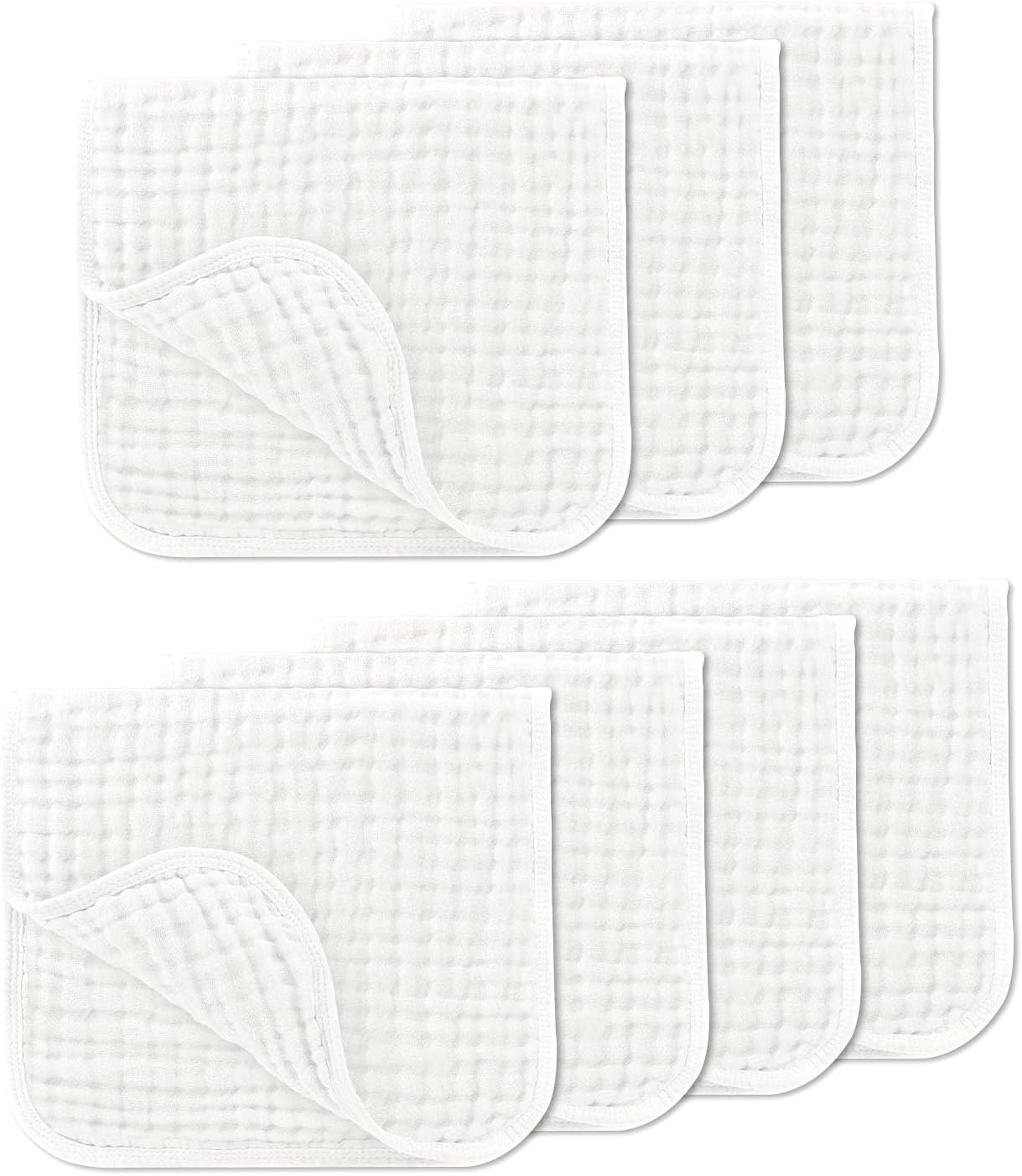 DAWNTREES Muslin Burp Cloths for Baby - 7 Pack,25X50Cm, Ultra Soft & Absorbent for Boys & Girls (Colour, 25X50Cm)