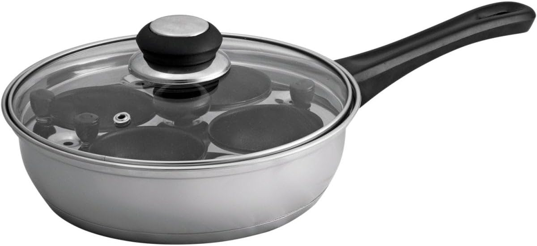 Avanti Poacher Pan with Non Stick Cups for 4 Egg 6.0X20.0X20.0 Centimeters Silver