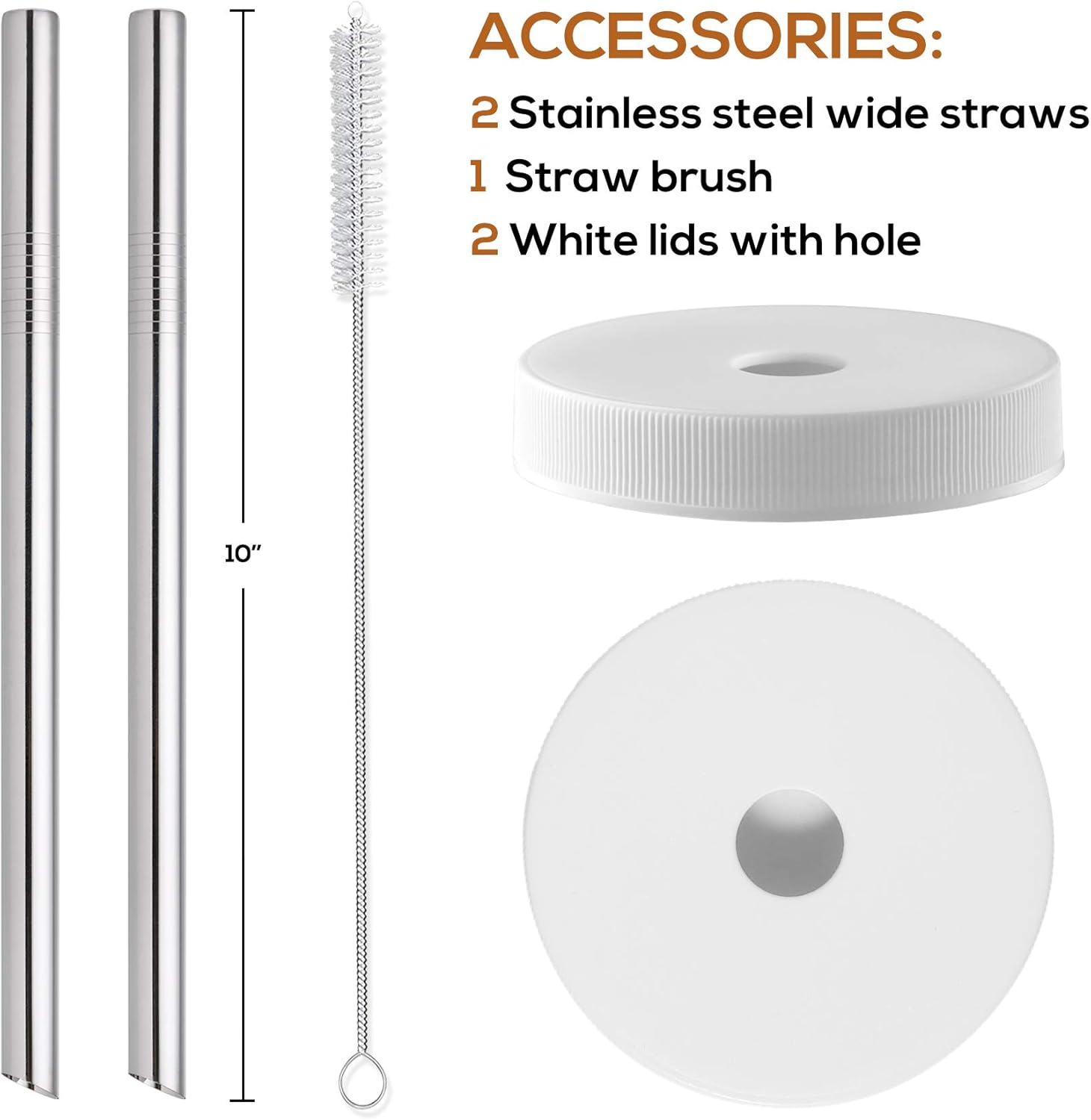 [ 8 Pack ] Glass Juicing Bottles with 2 Straws & 2 Lids W Hole- 16 OZ Travel Drinking Jars, Water Cups with Black Airtight Lids, Reusable Tall Mason Jar for Juice, Boba, Smoothie, Tea, Kombucha image number 6