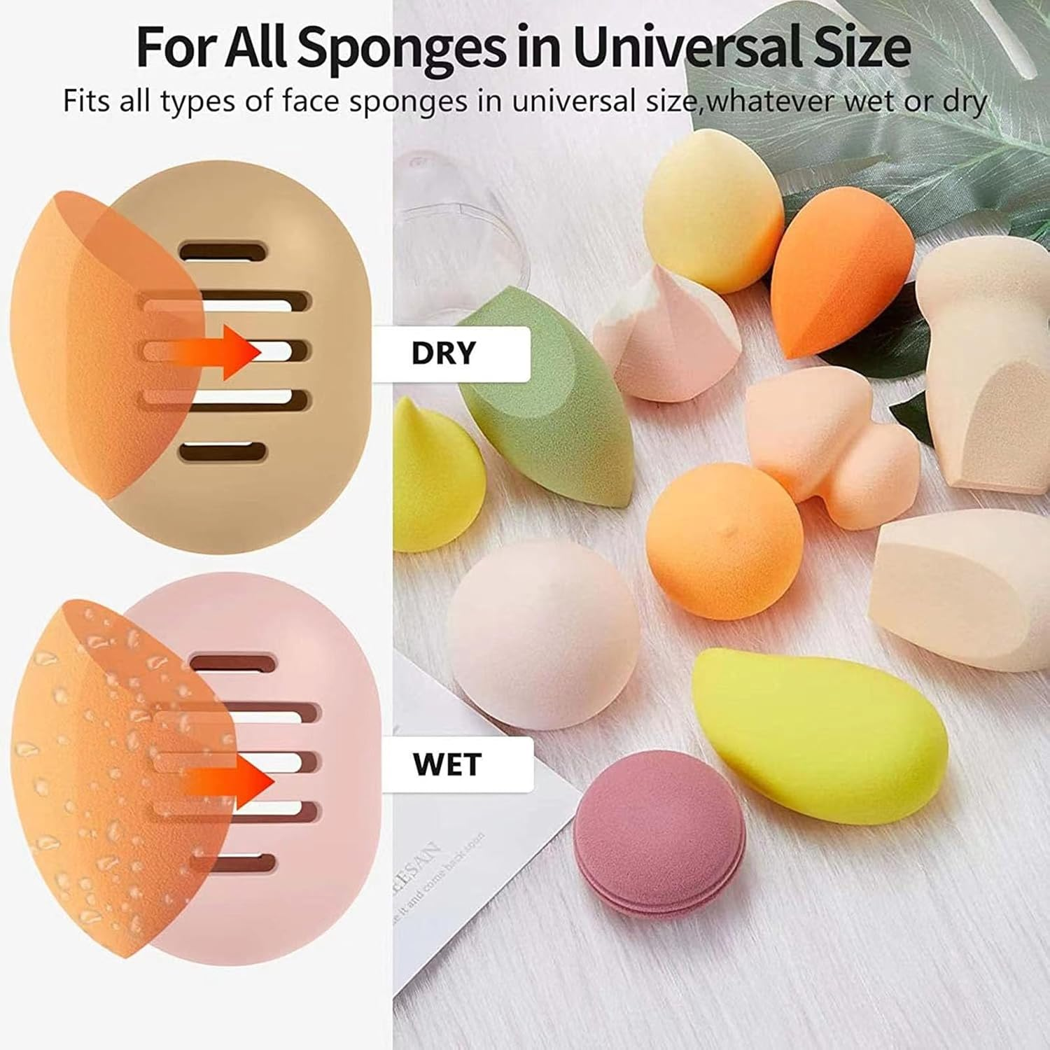 SYGELER Silicone Makeup Sponge Holder &ndash;Beauty Blender Travel Case, Washable Silicone Cosmetic Sponge Drying Box（Brown image number 5