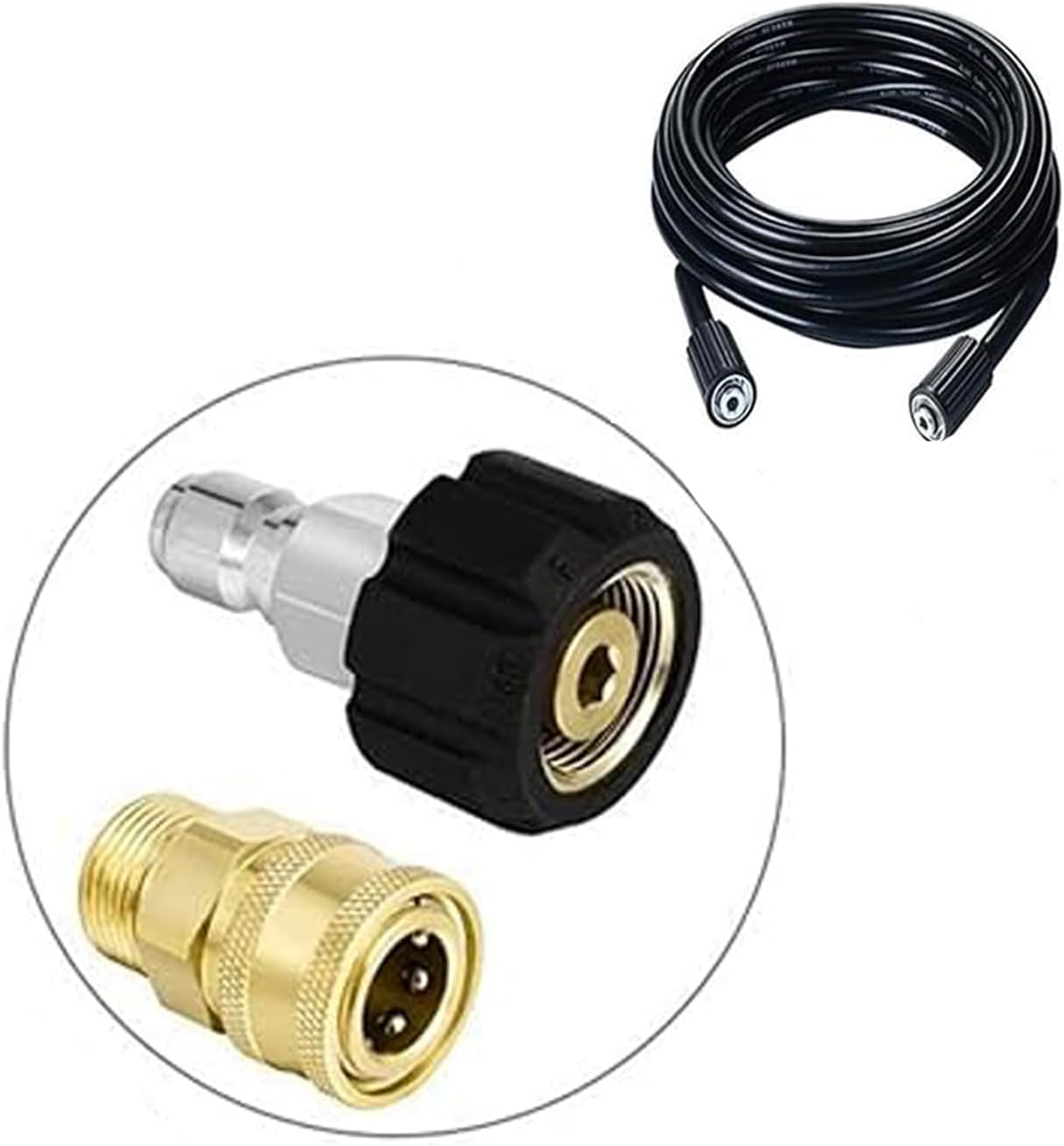 WEZCHUGHAOL Pressure Washer Adapter Set, Quick Connect Gun to Wand, M22 14Mm to 3/8", 2 Pcs image number 1