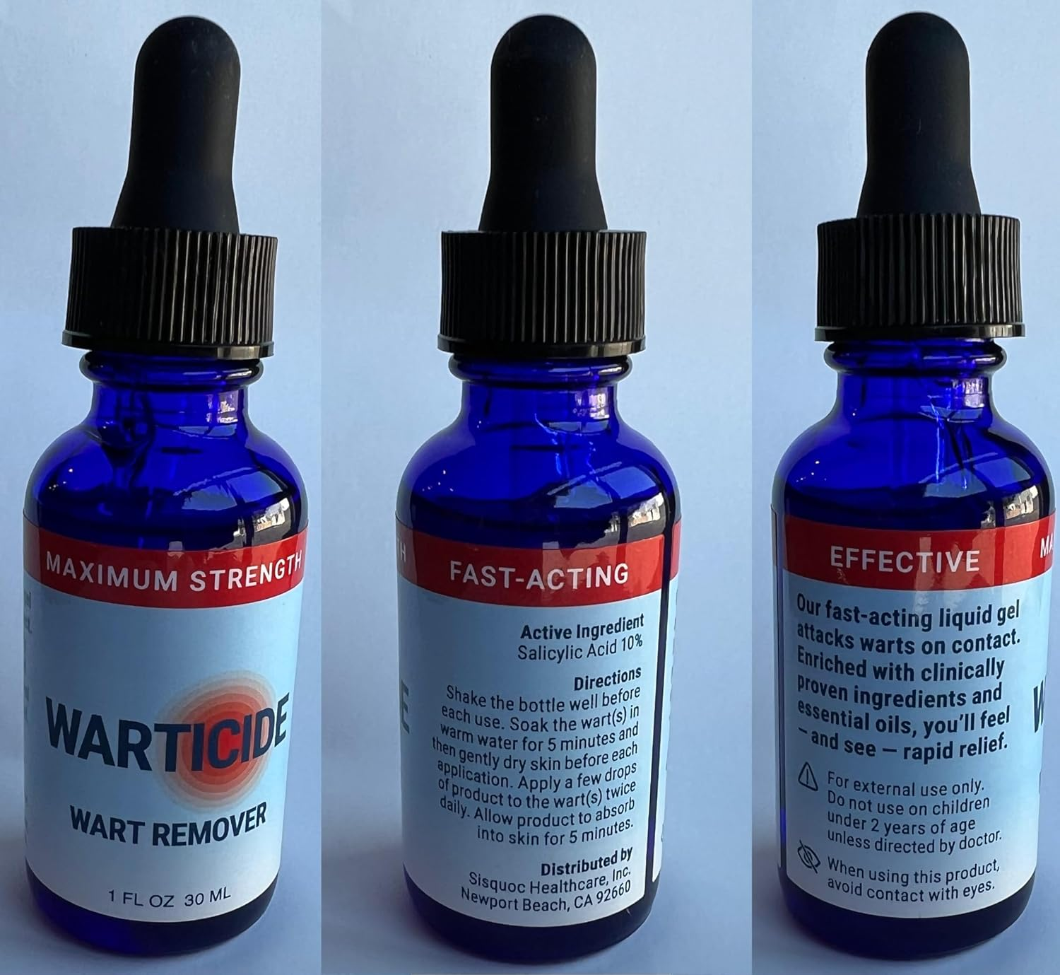 Fast-Acting Wart Remover - Plantar and Genital Warts Treatment, Attacks Warts on Contact, Easy Application (1 Bottle)