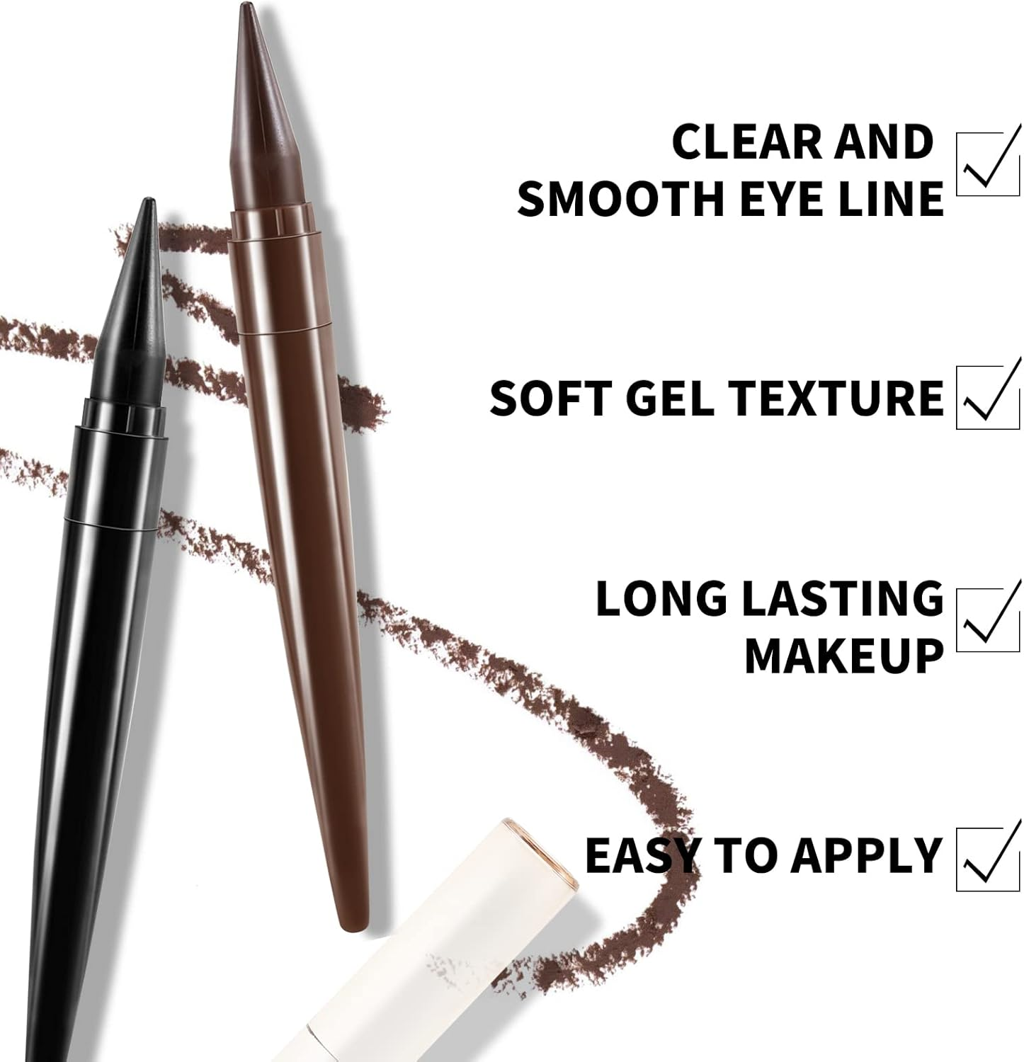 Boobeen Eyeliner Gel Pen, Waterproof Eyeliner Stick, Smooth Eye Line, Soft Matte Eye Definer, Longwear Eye Makeup, Blendable