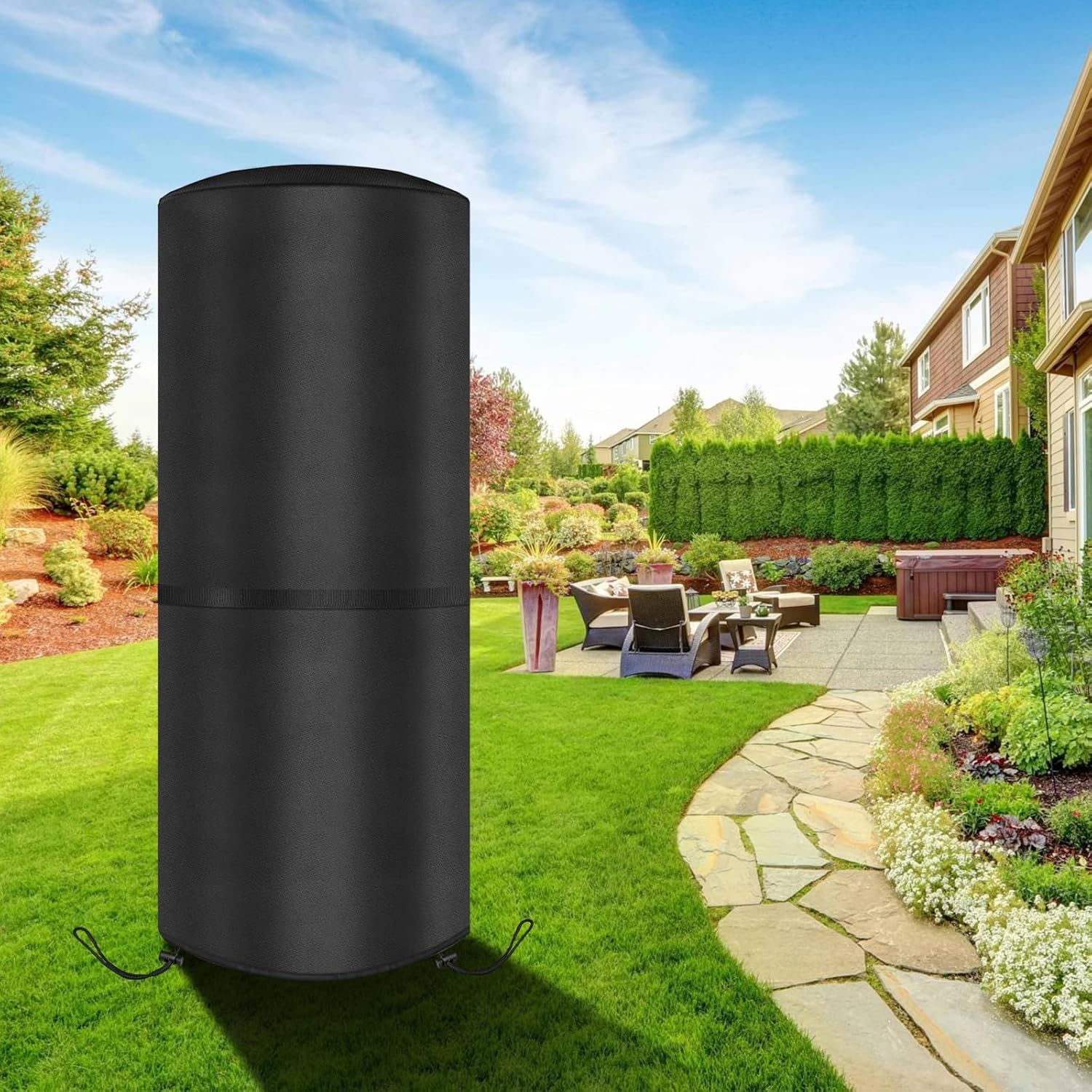 Weather Cover 50 X 50 X 120 Cm for Enders Polo 2.0 Patio Heater, Patio Heater, Tear-Resistant 420D Oxford Fabric, Waterproof, Windproof, Uv-Resistant, Heater Cover, Black image number 1