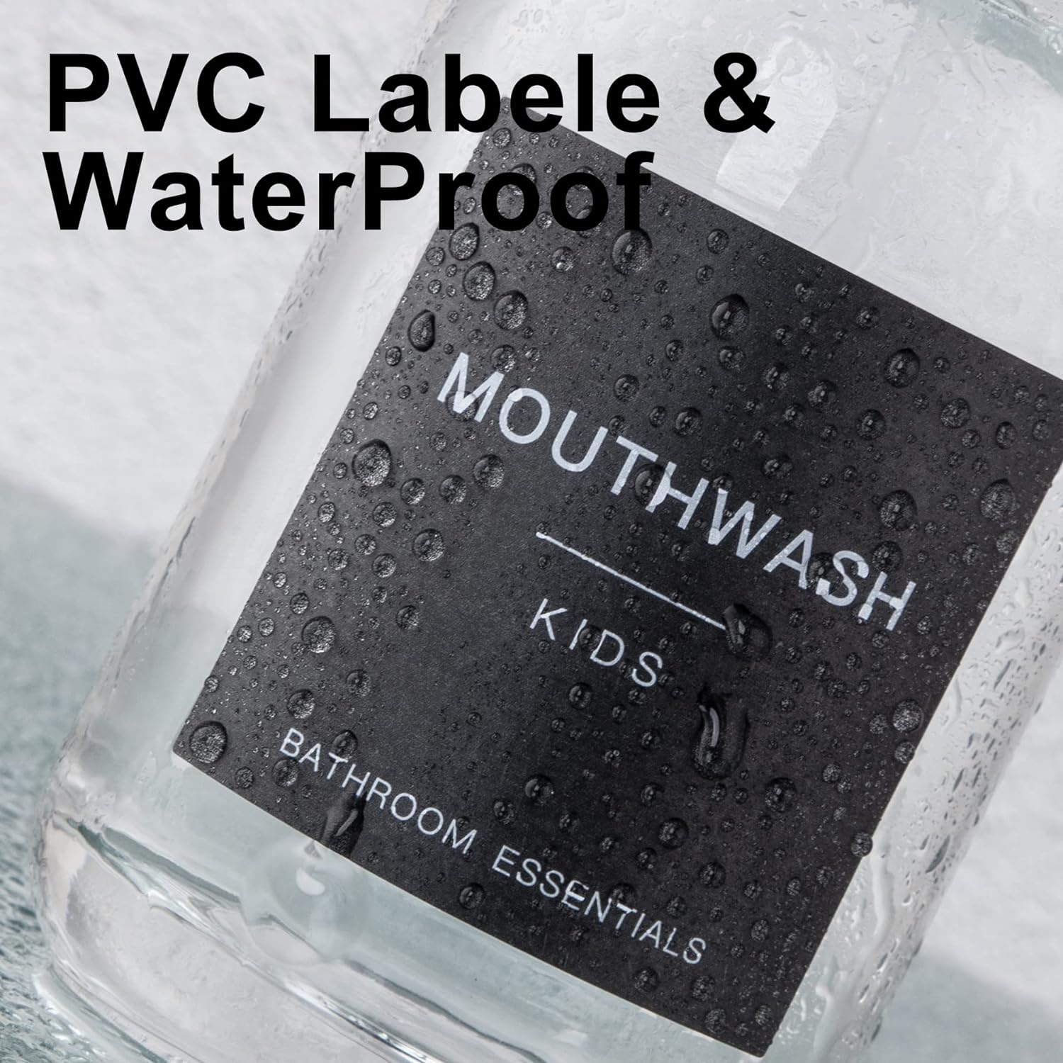 Homefeel Black Glass Mouthwash Dispenser with Cups, 12.7 Oz, 2 Pack - Clear Mouthwash Bottle with 304 Stainless Steel Spout & Minimalist Labels, Style Mouthwash Container for Bathroom image number 4