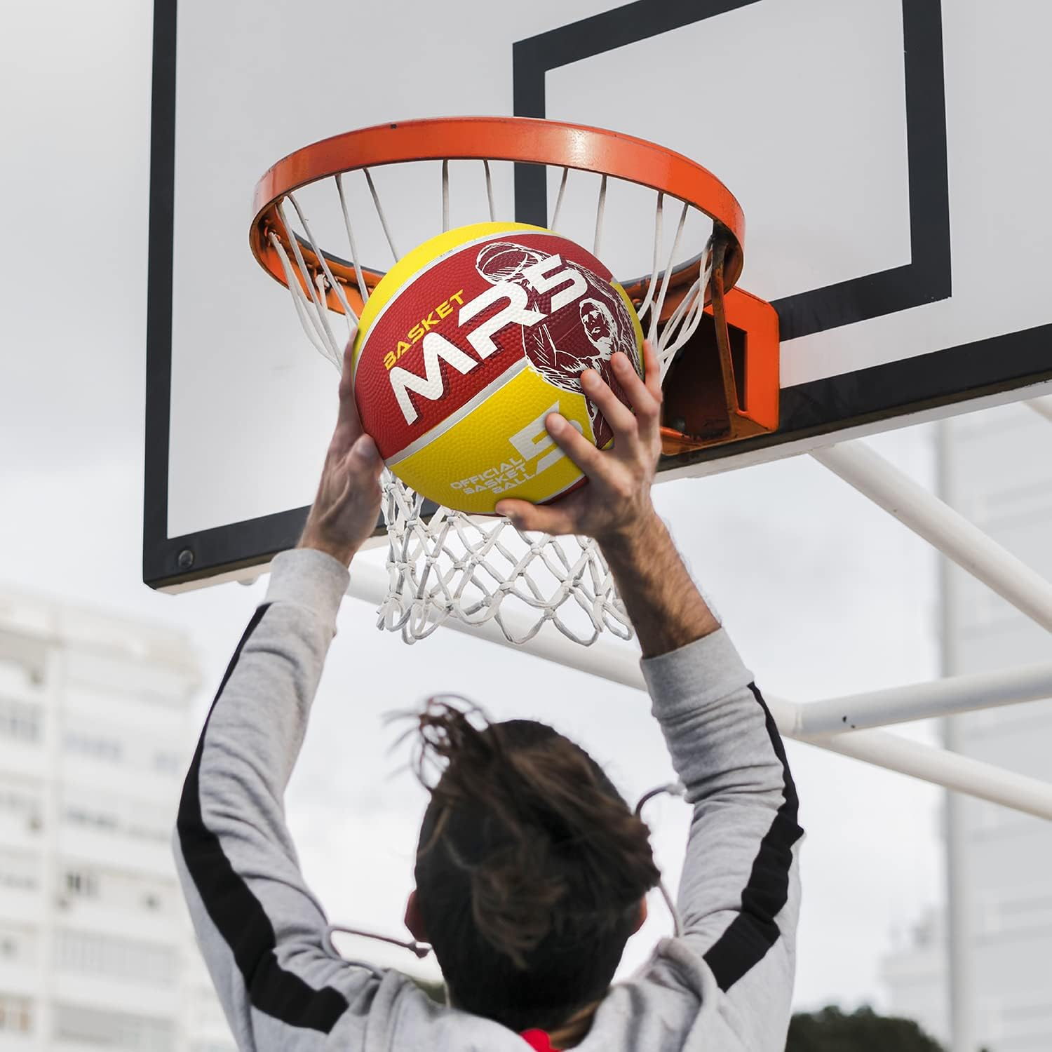 Mondo Toys Dream Team Basketball for Kids - Soft Surface - Size 5 - Orange/Yellow/Blue/Amaranth - 13139 image number 6