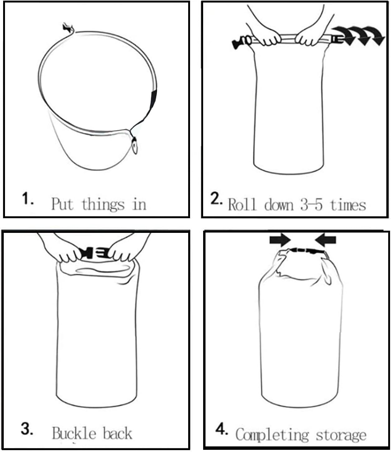 6 PCS Dry Bags Waterproof Dry Bag Set Dry Sack Small Dry Bags Rucksack Liner Black and Multi-Color Canoe Bags Water Resistance for Camping Hiking Backpacking Kayaking Home Storage, Multi-Color, - Black image number 6