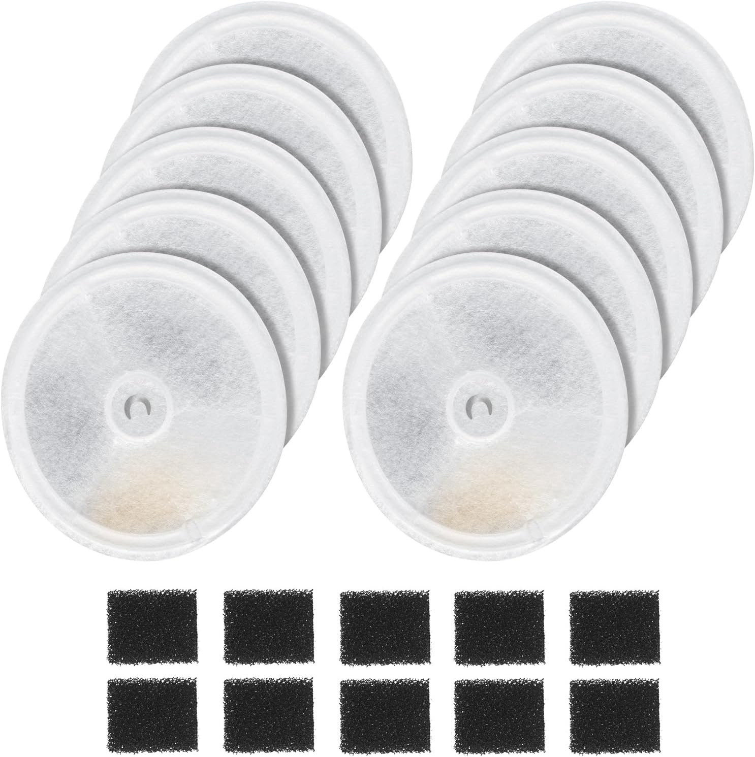 Pack of 10 Cat Fountain Filters and 10 Pump Sponge, Improved Filter Units 3.0 with Resin and Activated Carbon for 2L/1.8L Automatic Intelligent Cat Fountain (Ever Weet 2S/3/3 Pro/Solo/Solo SE) image number 3