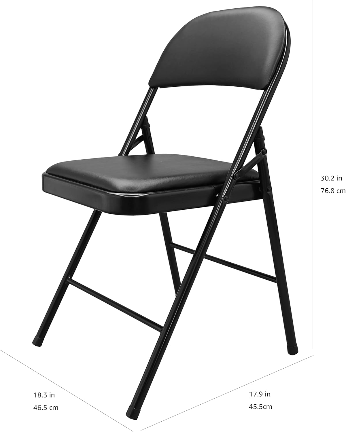 Amazon Basics Vinyl-Padded Folding Chairs 136 Kg Weight Capacity, Black 4 Pack image number 1