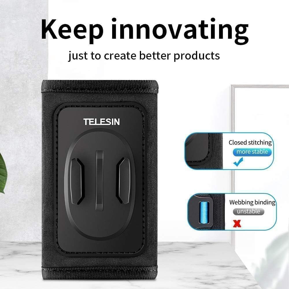 TELESIN Backpack Mount Shoulder Strap Bag Belt Clip Holder Attachment Hand Free Chest POV Hiking Cycling Body Mounting Accessories for Go Pro Max Hero 11 10 9 8 7 6 5 Insta360 X2 X3 GO3 DJI Action 3 4 image number 2