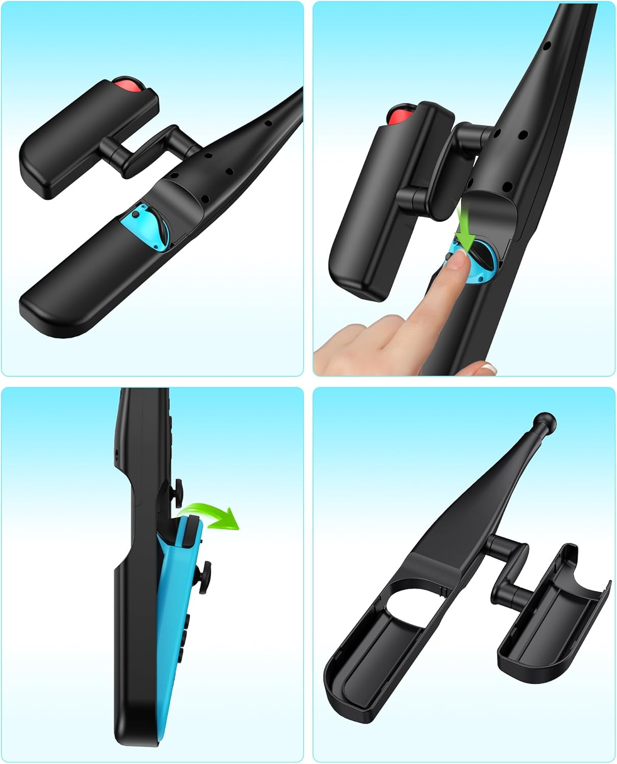 MENEEA Fishing Rod for Nintendo Switch Joy-Con, Compatible with Bass Pro Shops: the Strike - Championship Edition, Legendary Fishing - Nintendo Switch Standard Edition, Black