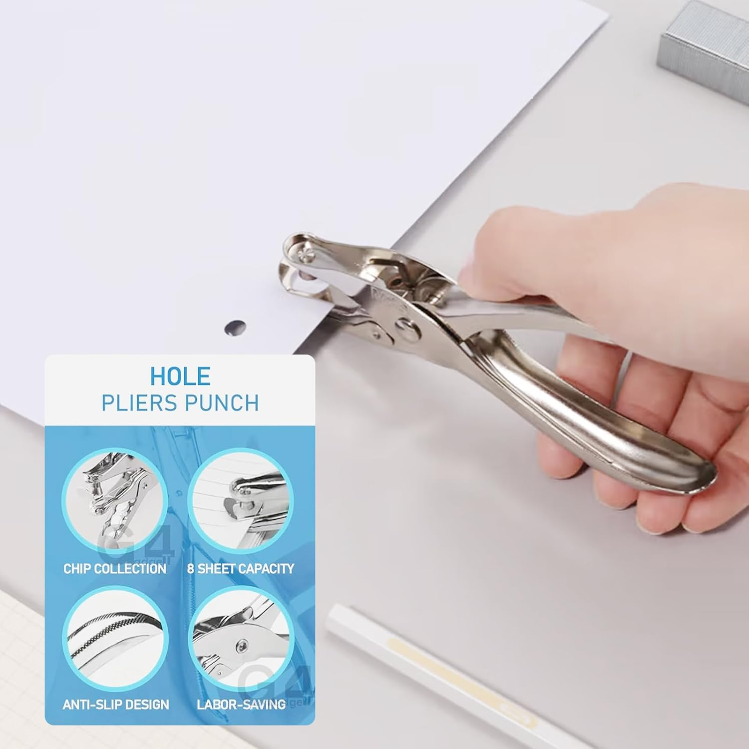 3Mm & 6Mm Single Hole Punch - Hand Held Metal Hole Puncher for Paper, DIY Crafting, Greeting Cards, Scrapbooking - Heavy Duty Punch Pliers for Stationery, Notebooks (2 Sizes Included) image number 1