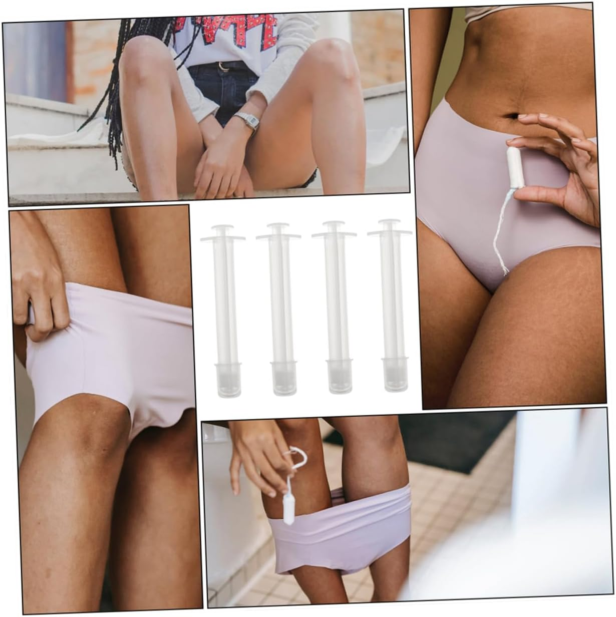 WEKADRIN 24Pcs Reusable Tampon Applicator Gynecological Device for Portable Disposable Push-Pull Operation and Leak Cap image number 2