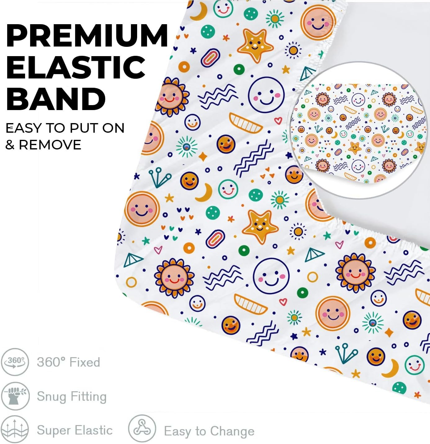 Waterproof Crib Sheets for Boys, Girls - 2-Pack 100% Cotton Cot Sheet. image number 6