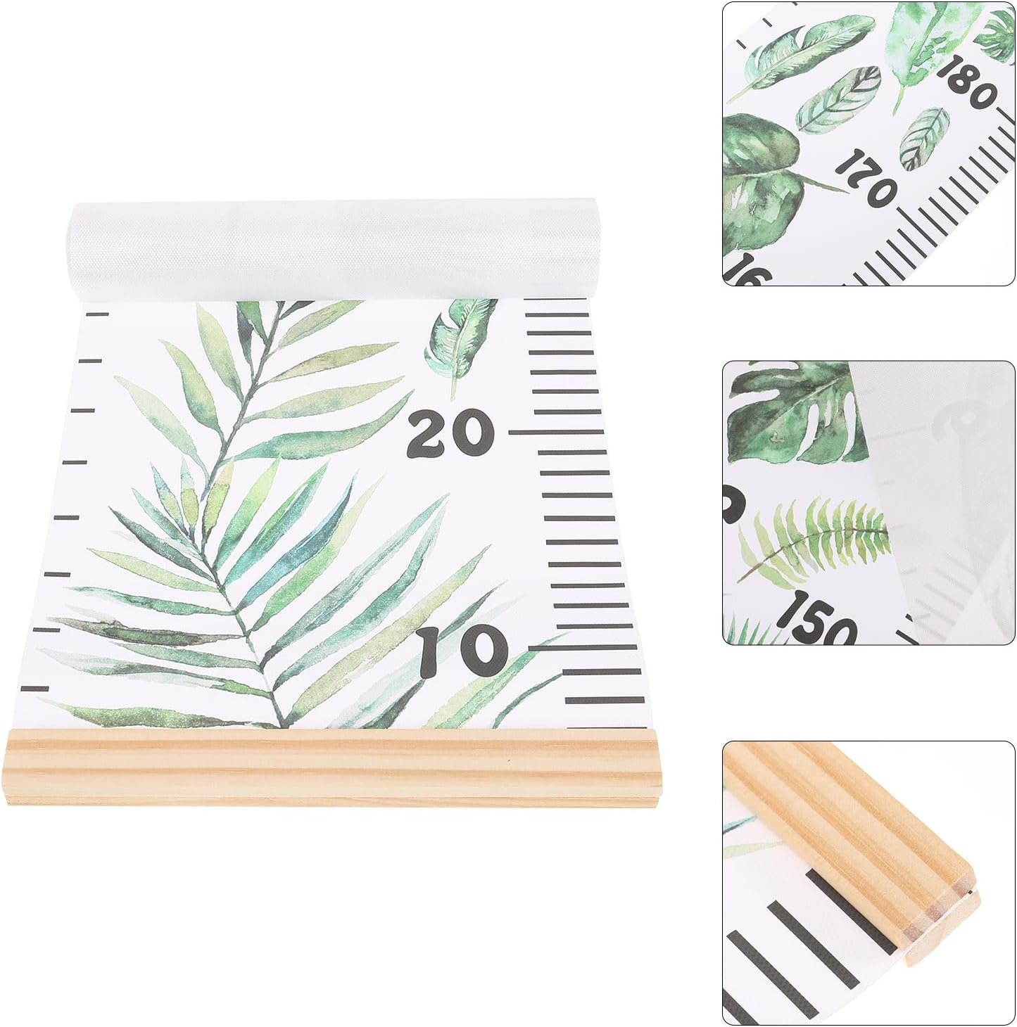 Toddmomy Kids Room Decor Kids Height Growth Chart Canvas Measuring Height Chart Tropical Monstera Leaf Growth Height Ruler for Nursery Room Wall Art Decoration Nordic Decor image number 1