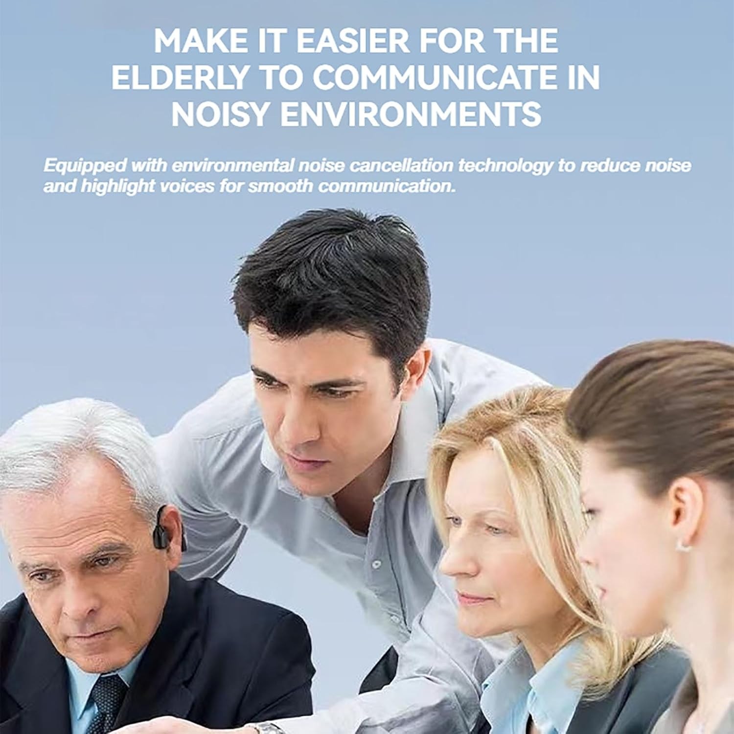 Bone Conduction Smart Hearing Aid Bluetooth Earphones, Wireless Bone Conduction Hearing Aid, Waterproof Bones Conduction Earbuds 10H Playtimes for Conversation, Hiking, Cycling, Gym image number 3