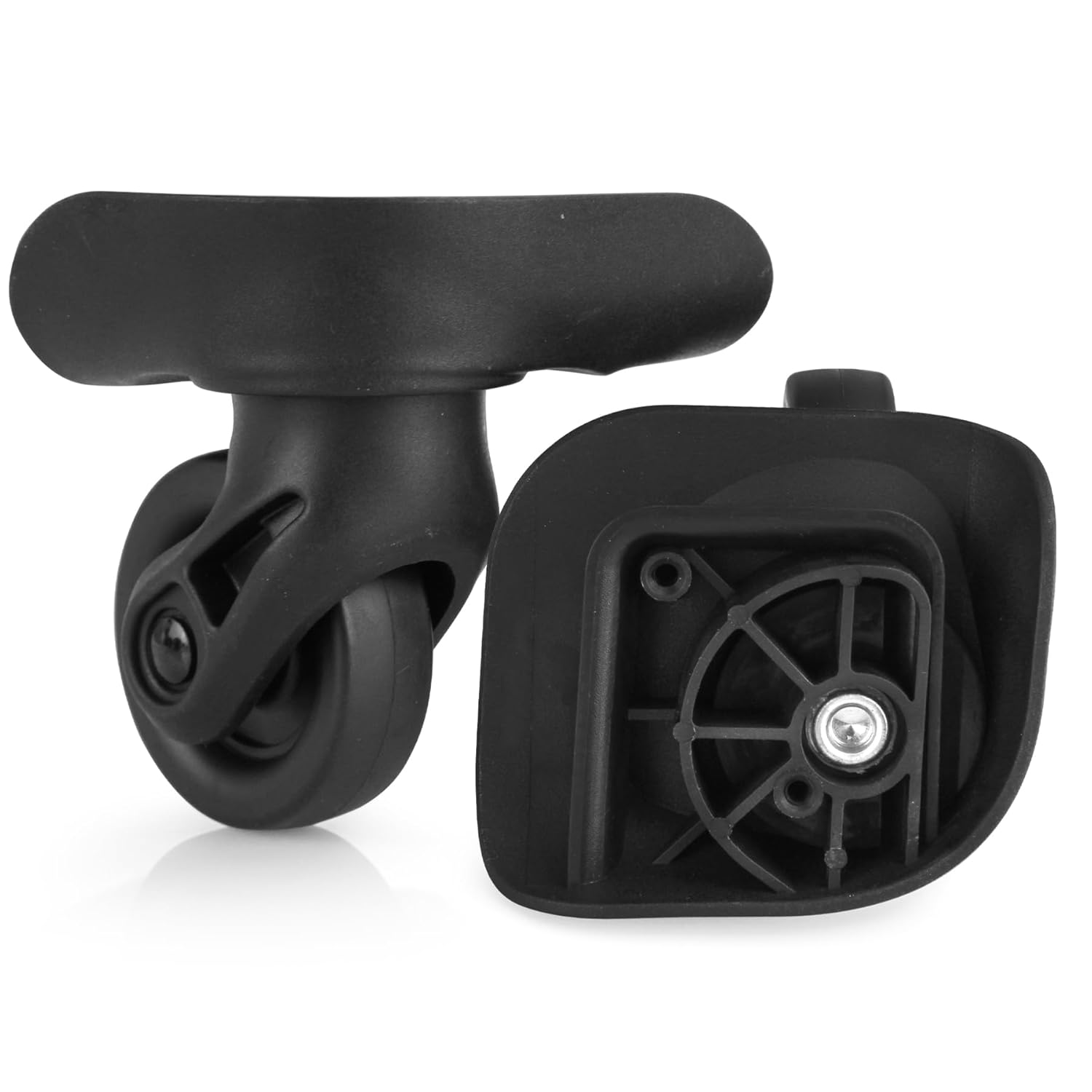 Ech.Apr 2Pcs Luggage Wheels Replacement, Plastic Luggage Suitcase Wheels, 360 Degree Rotation Wheel, Black, Black, 2Pcs, Ea237
