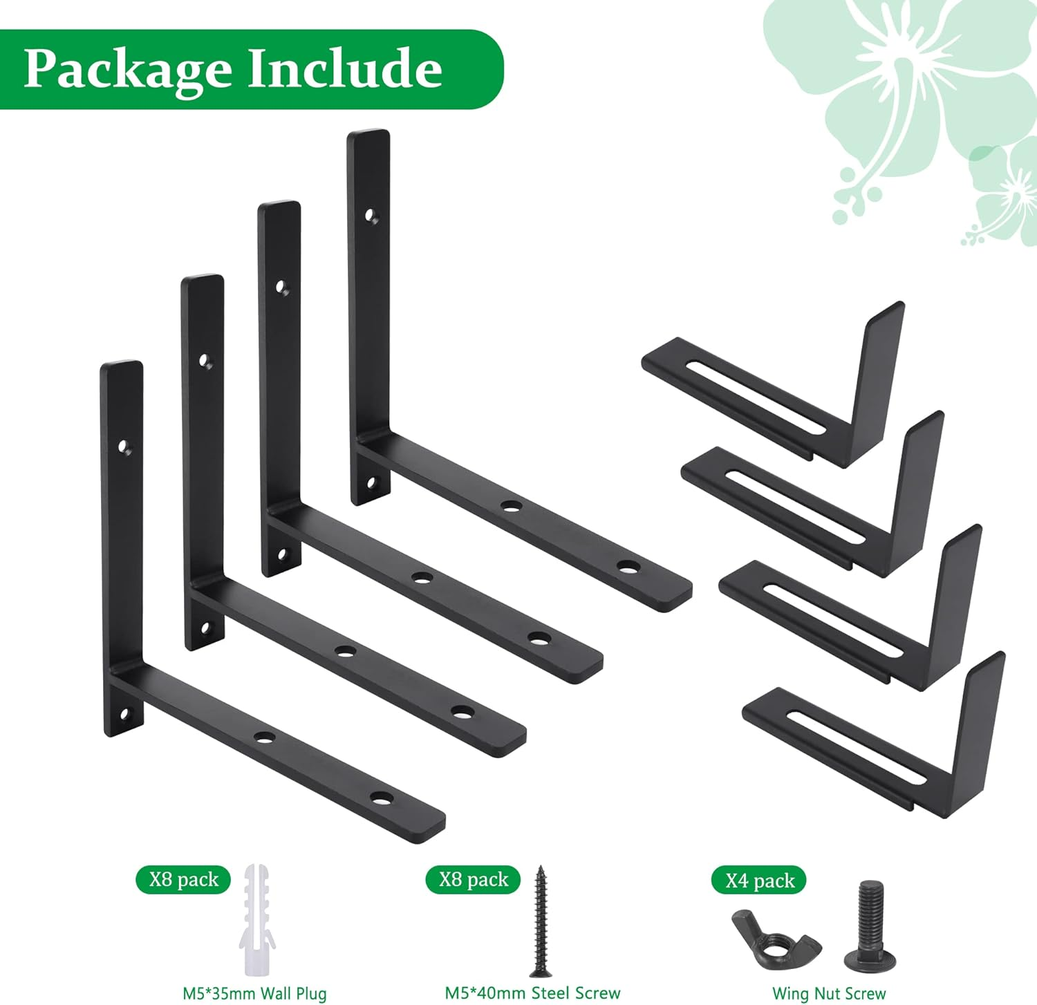 Maotong Adjustable Window Planter Box Brackets 4 Pack, Heavy Duty Wall Mount Flower Box Holder for Planter Box Depth (Front to Back) 6 to 12 Inches, Black image number 4