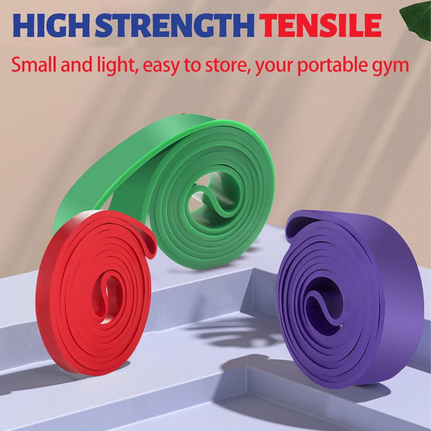 Resistance Bands Set 5, Natural Latex Fitness Bands for Workout, Yoga, Weightlifting, Physical Therapy, Mobility and Stretching Perfect for Home Gym and Outdoor Training image number 3