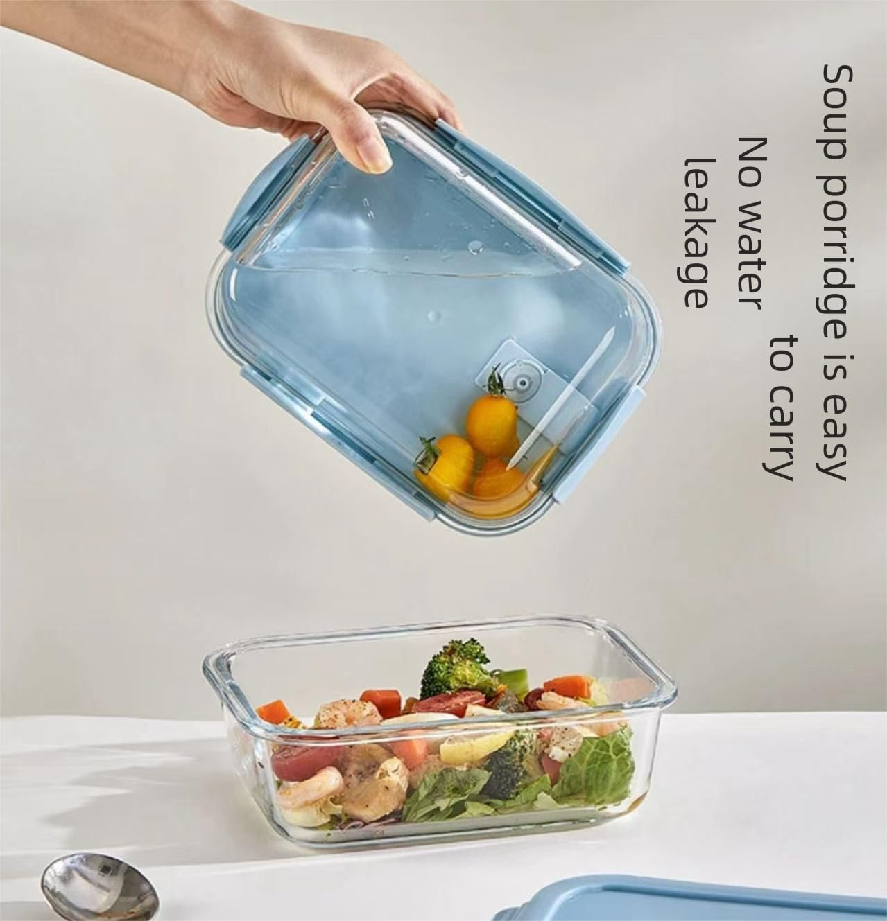 4-Packs, 1040ML Glass Meal Prep Containers with Snap Locking Lids Glass Food Containers,Airtight Lunch Container,Microwave, Oven, Freezer and Dishwasher image number 1