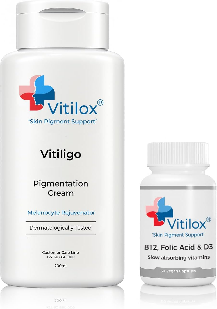 Vitilox Vitiligo Pigmentation Cream and Vitamins B12, Folic Acid and D3 image number 3