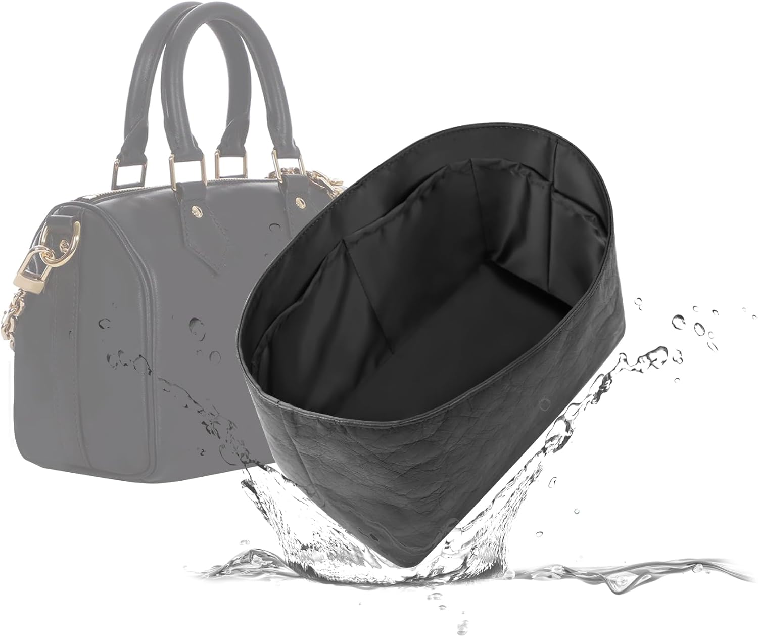 19 Neatthin Speedy 30 Purse Organizer Bag, Lightweight Portable Purse Inner Compatible with LV Speedy 30 Bag, Made of Waterproof Dupontpaper Surface and Silky Satin Lining (Speedy 30, Black)