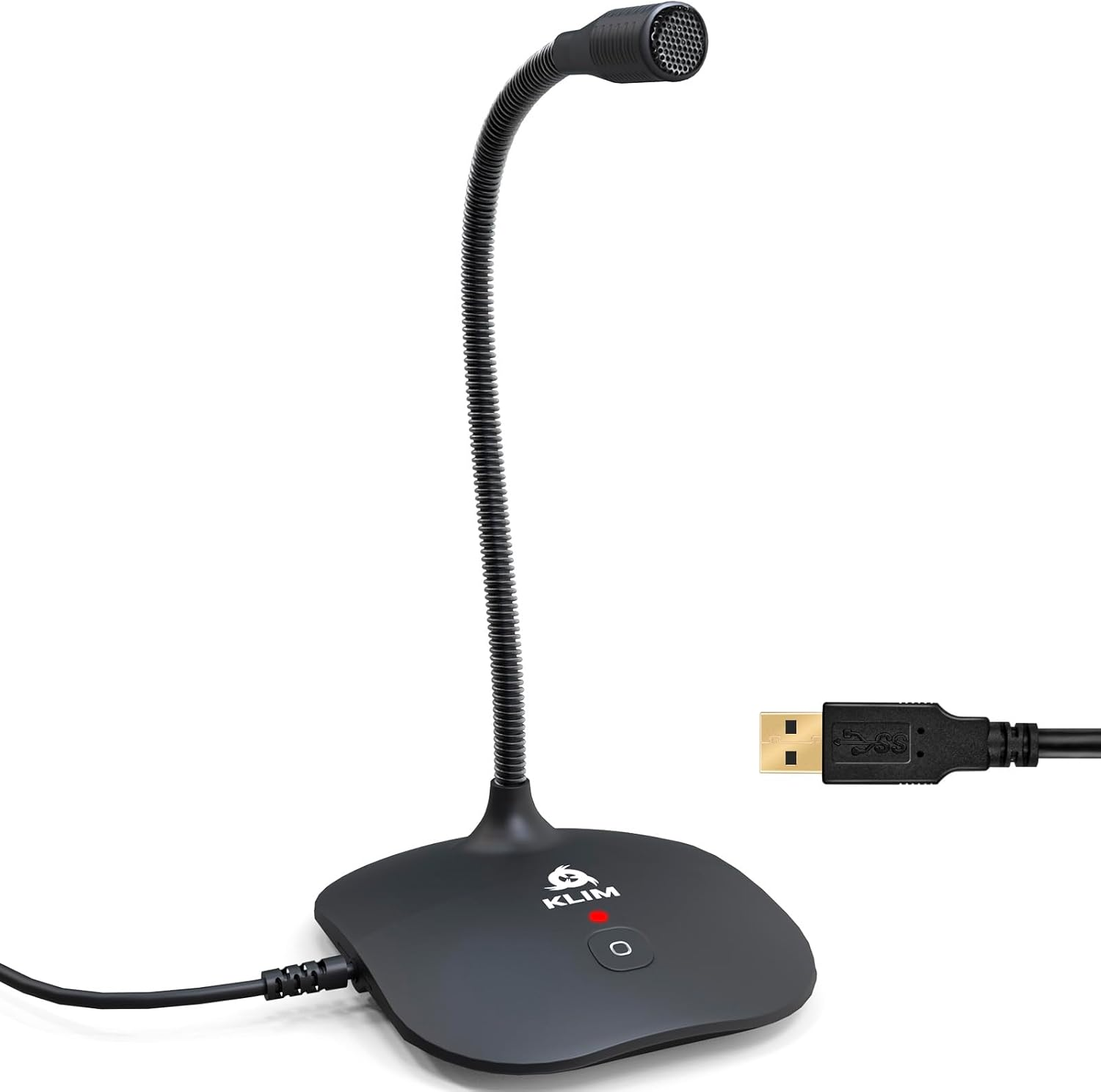 KLIM Talk USB Desk Microphone for Computer - New - Compatible with Any PC Laptop Mac PS4 - Professional Desktop Mic with Stand - Recording Gaming Streaming Youtube Podcast Mics image number 2