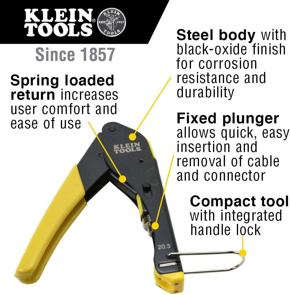 Klein Tools VDV011-852 Coax Cable Installation Kit with Hip Pouch, Includes Cable Cutter-Radial Stripper-Compression Crimper image number 6