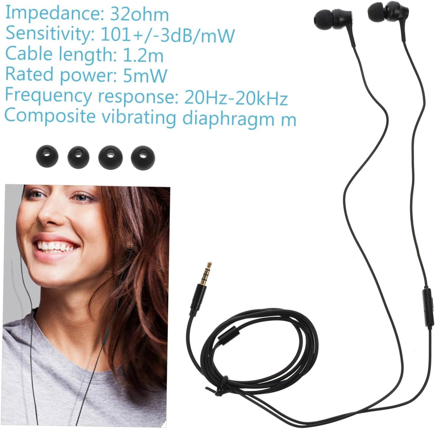 HOMOBABE Ergonomic Wired Earphones with Plated Plug in Ear Headset for Phone Tablet Laptop Volume Control Compatible with Computers Comfortable Side Ear Design for Long Wear Random Color image number 3