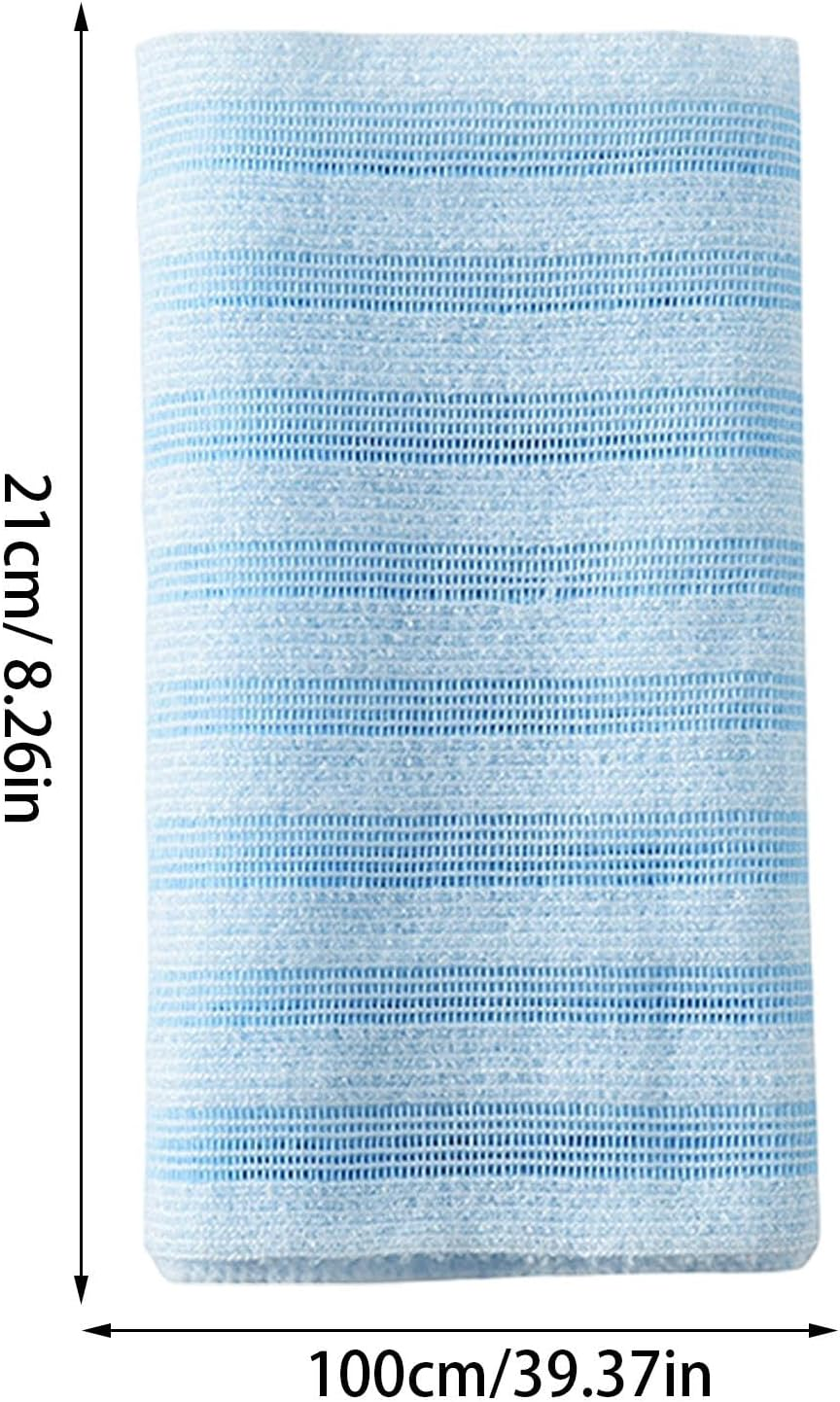Vriusi Blissal Bath Towel, Back Scrubber Washer, Body Exfoliator Wash Cloth Towel, Bath Towel Scrub, Extra Long Exfoliator Bath Towel for Travel, Home and Dormitory - Black Grid image number 2