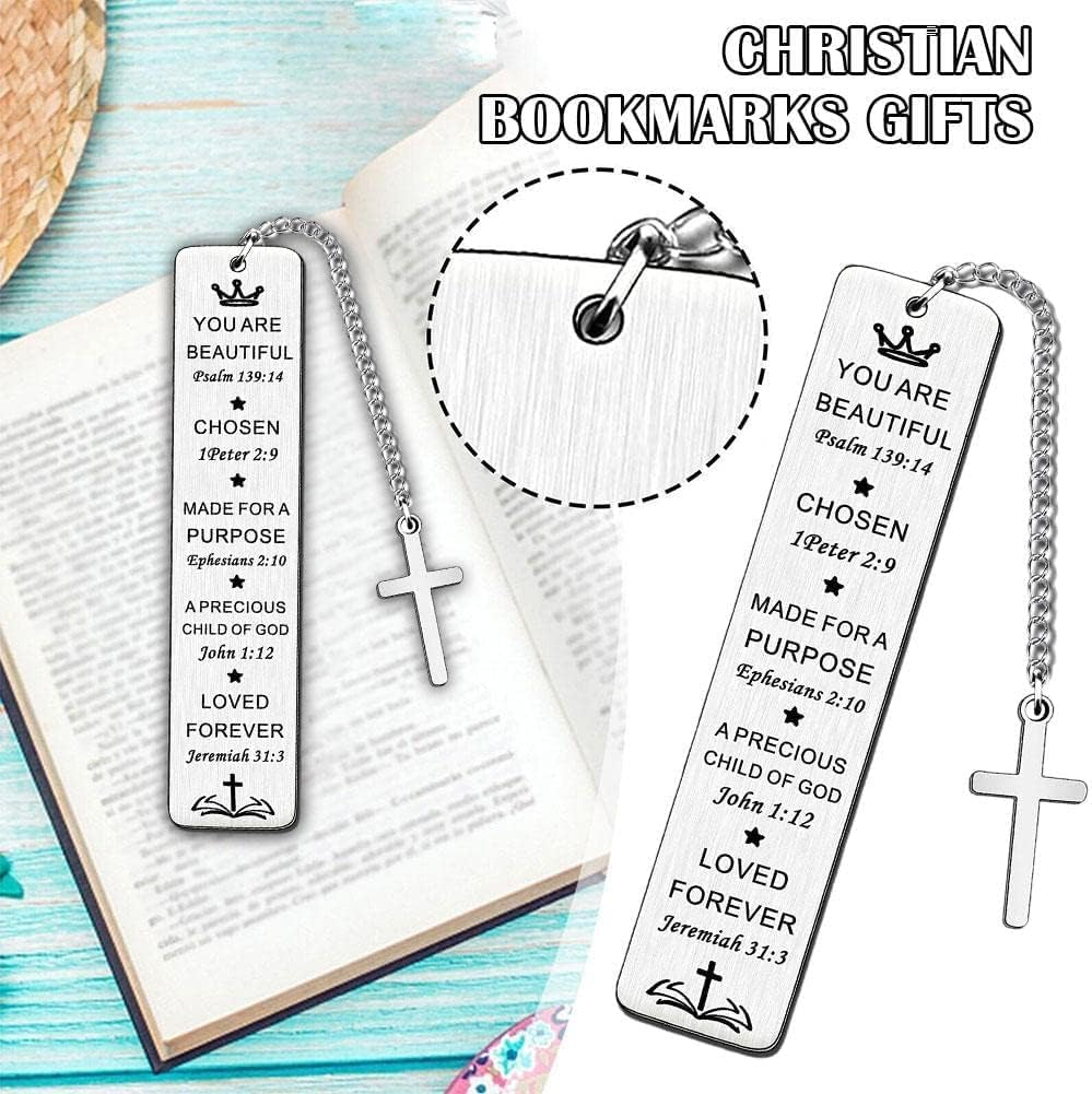 Christian Bookmarks Gifts,Christian Religious Bible Verse Bookmarks,Christmas Birthday Baptism Serenity Prayer Cancer Survivor Gift