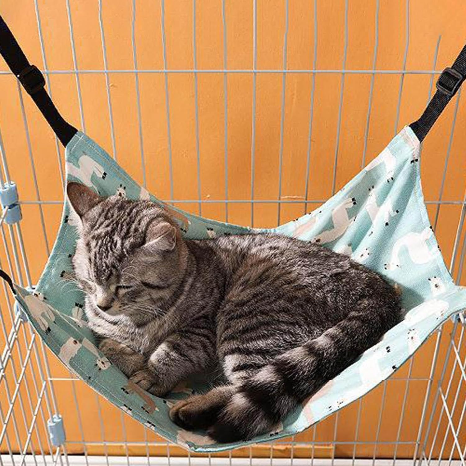 Cat Hammock Bed - Adjustable Cartoon Hammock Pet Bed,Soft Cat Beds with Metal Hook, Cute Sleeping Beds for Home, Cages, Kennels image number 1